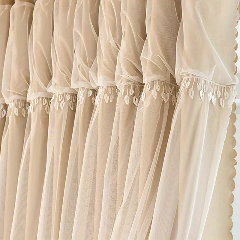 1pc Elegant Double Layer Curtains - Thermal Insulated, Blackout, Mix and Match Voile Panels for Bedroom Drapes with Soft Fabric and Easy Installation
