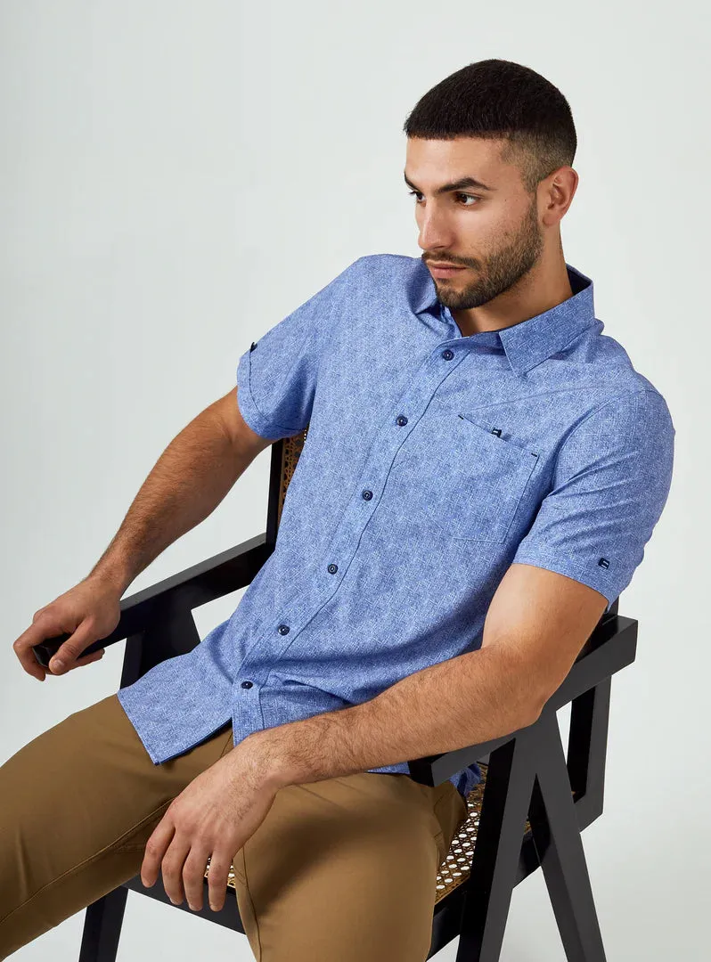 7 Diamonds Athens Short Sleeve Shirt In Light Blue