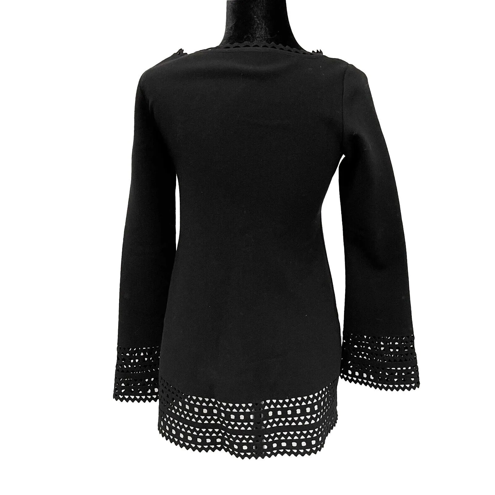 Alaia Excellent Boat neck Openwork-Detail Stretch Tunic Top IT 38 US 2
