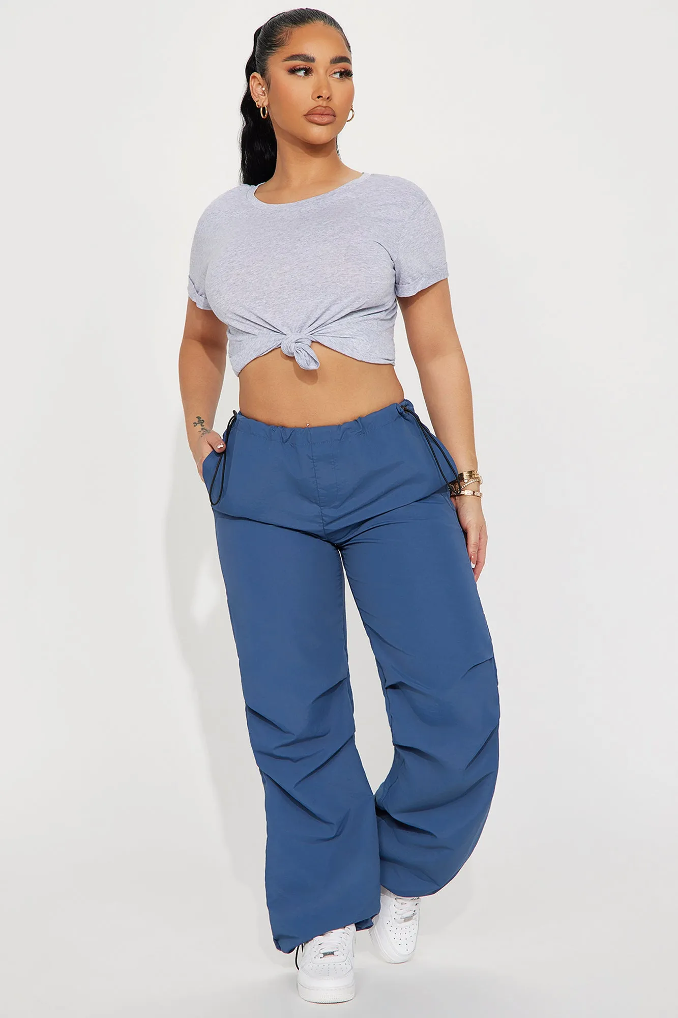 Annie Cuffed Short Sleeve Top - Heather Grey