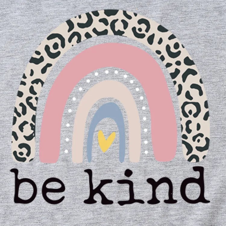 Be kind Funny Graphic Print Women's Summer Casual Loose Short Sleeve T-Shirt