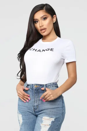 Be The Change Top - White/Black