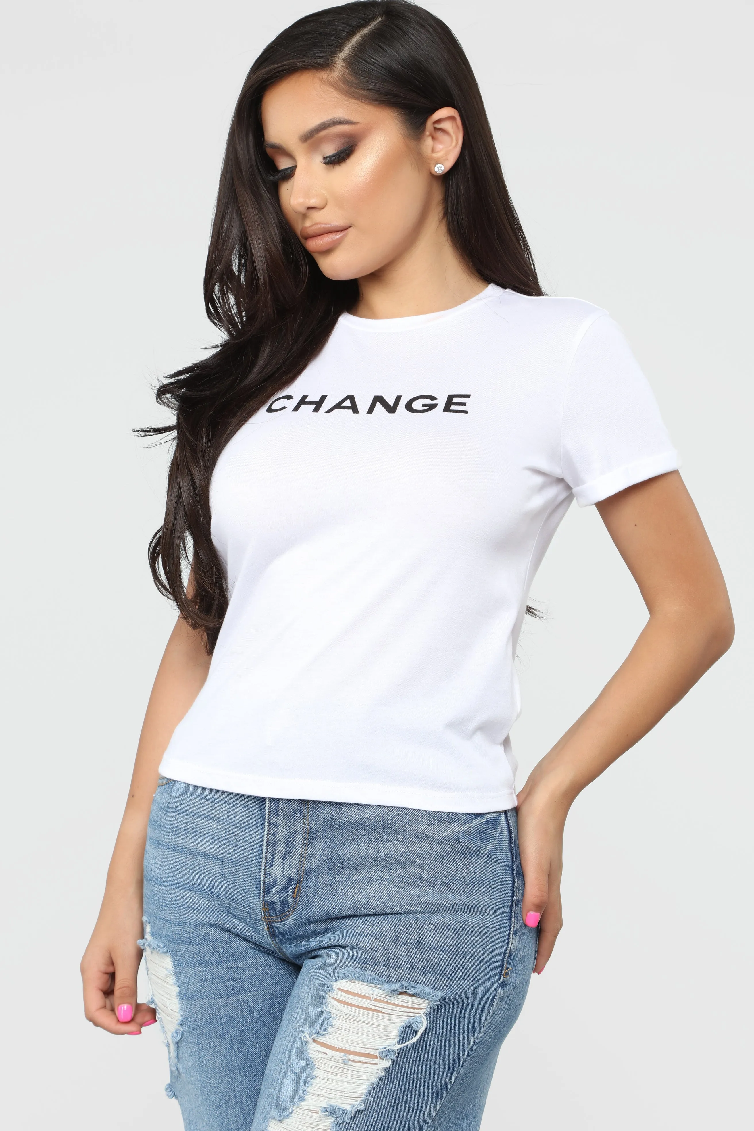 Be The Change Top - White/Black