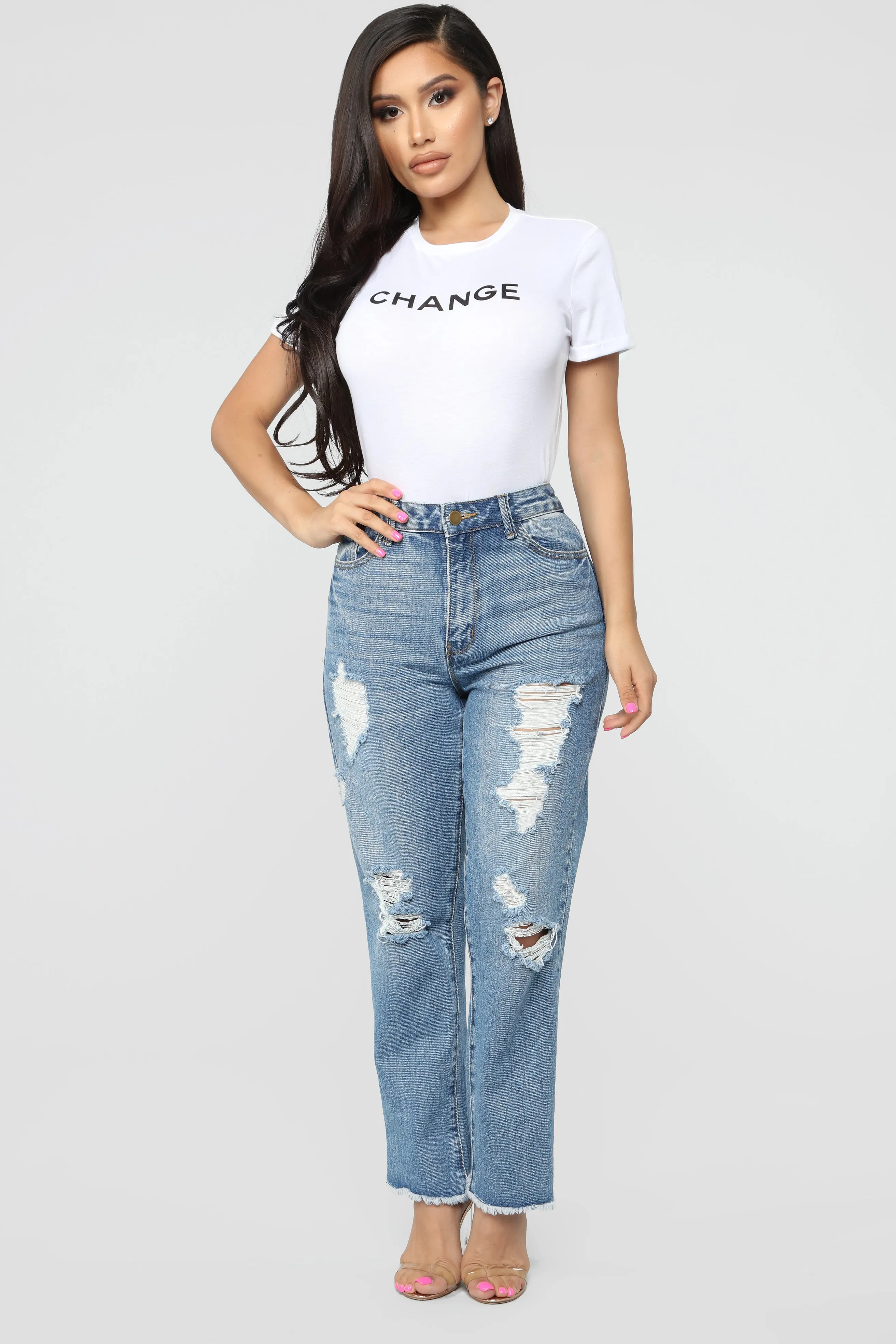 Be The Change Top - White/Black