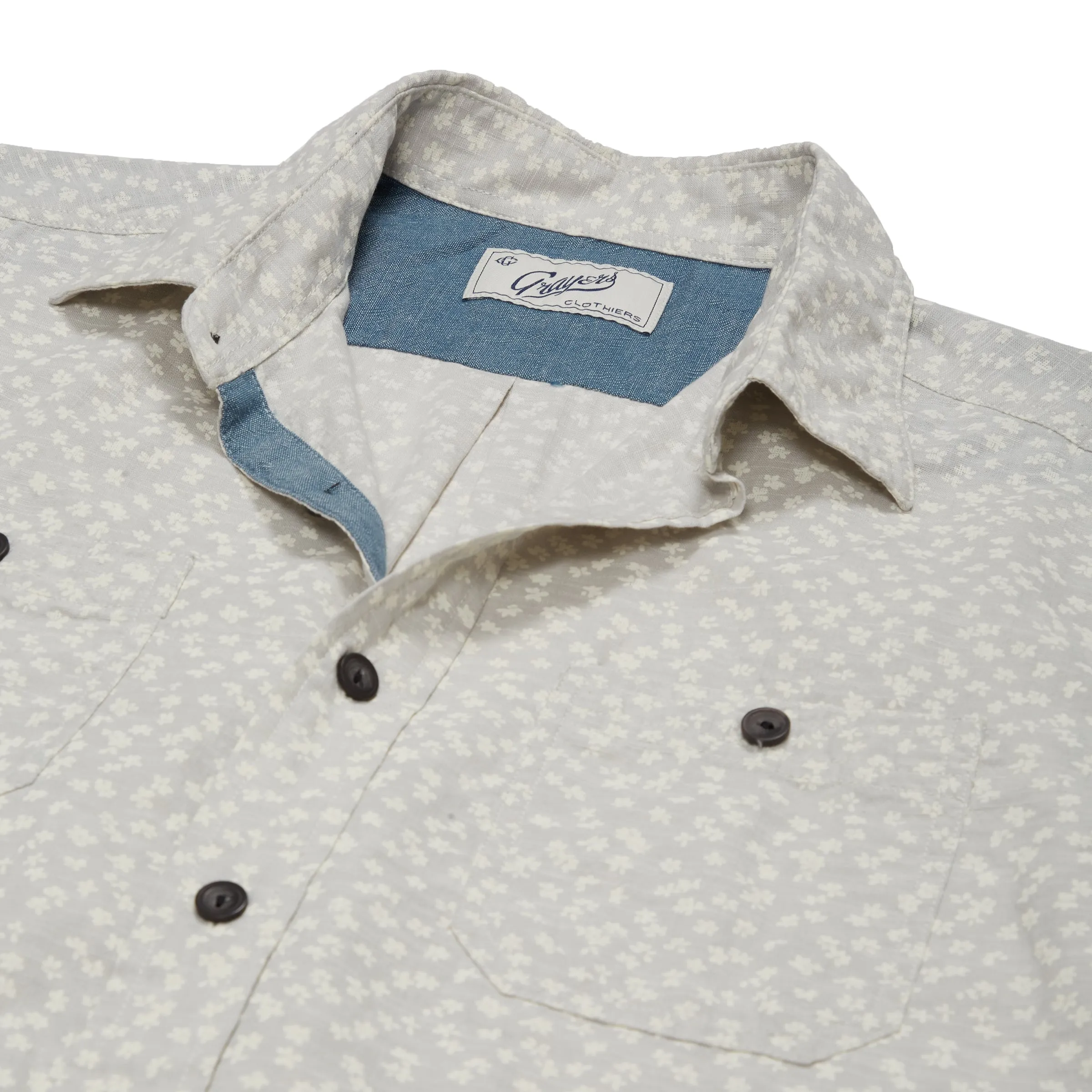 Drayton Printed Chambray Shirt - Micro Chip Print