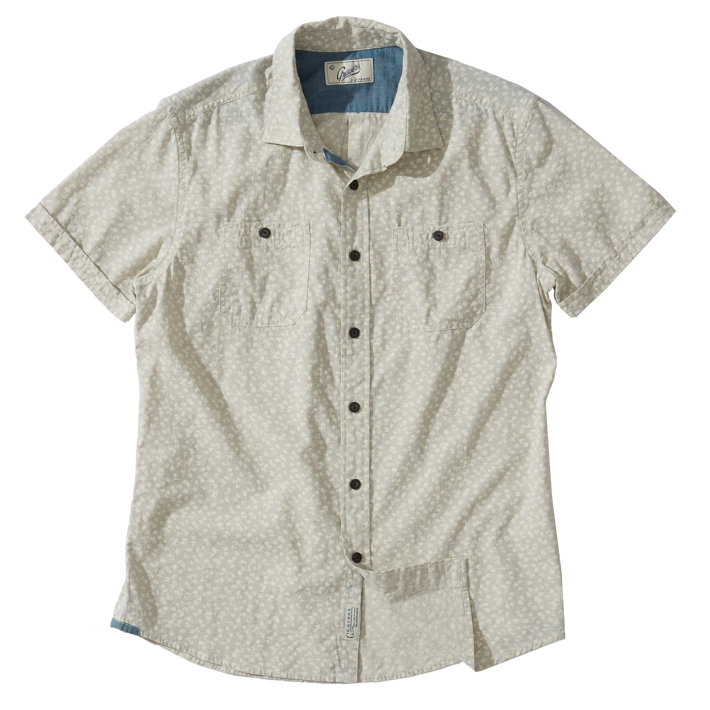 Drayton Printed Chambray Shirt - Micro Chip Print