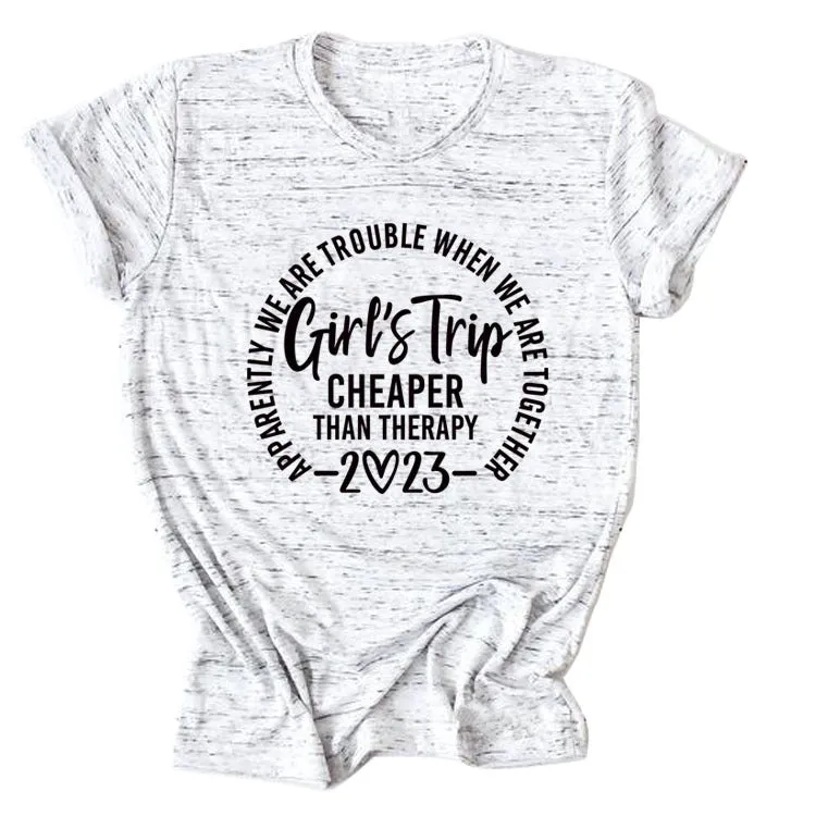 Girls' Travel Ratio Letter Round Neck Short Sleeve Loose Women's T-shirt