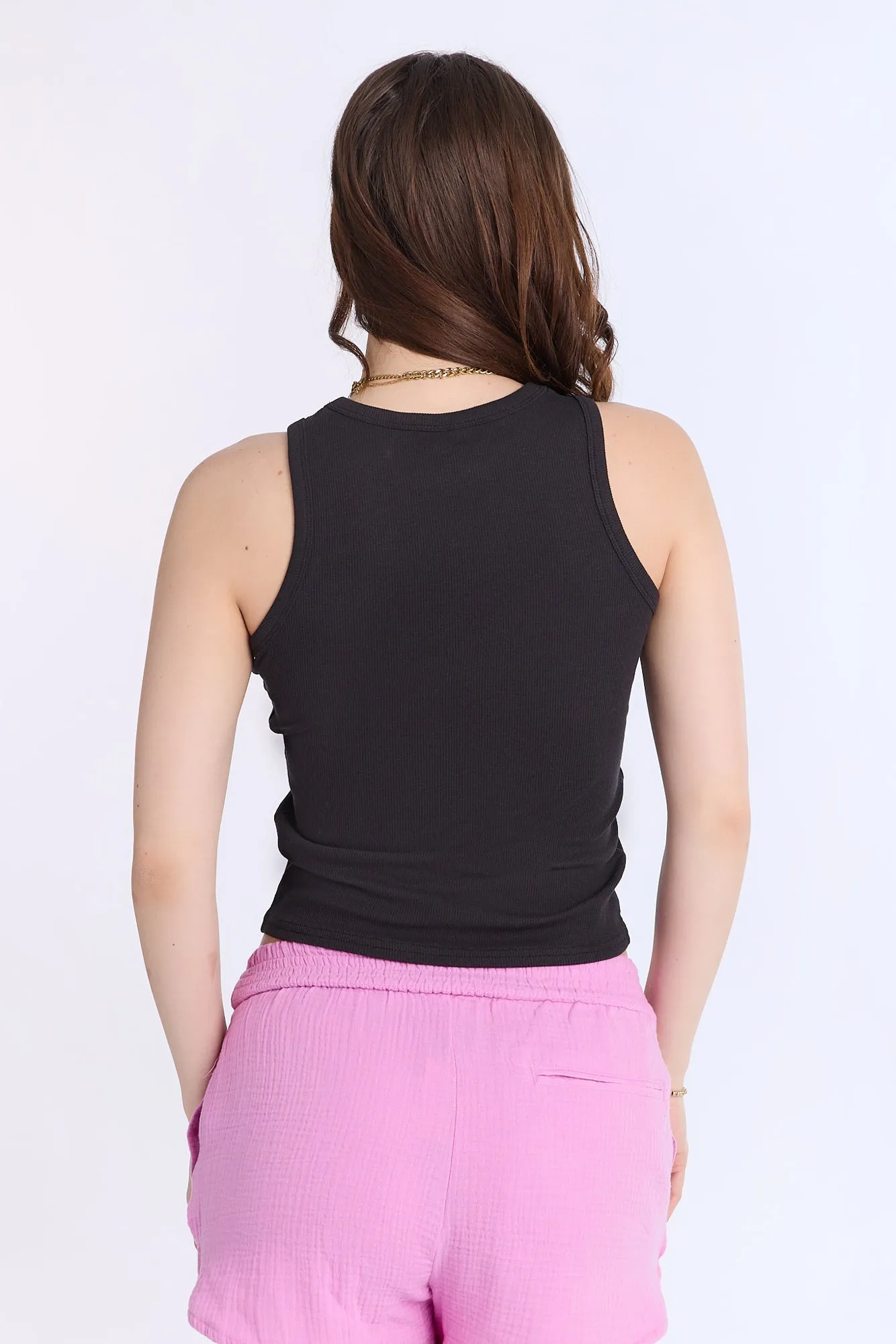 Hello Kitty Embroidered High Neck Tank Top