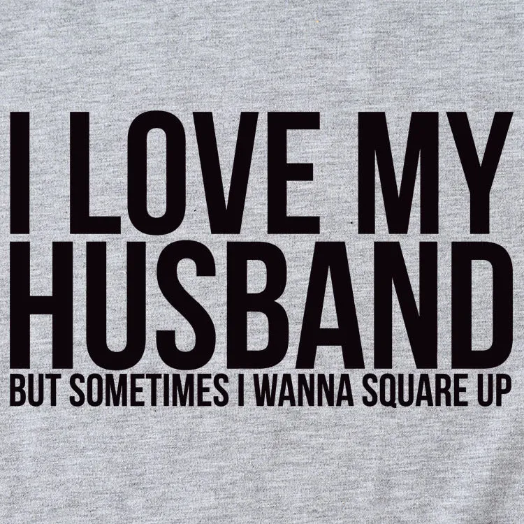 I LOVE MY HUSBAND Letters Fashion Round Neck Short Sleeve Ladies T-shirt