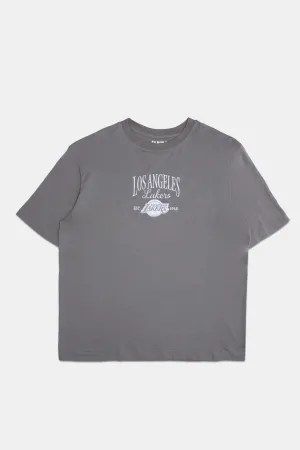 Mens LA Lakers Embroidered Graphic T-Shirt
