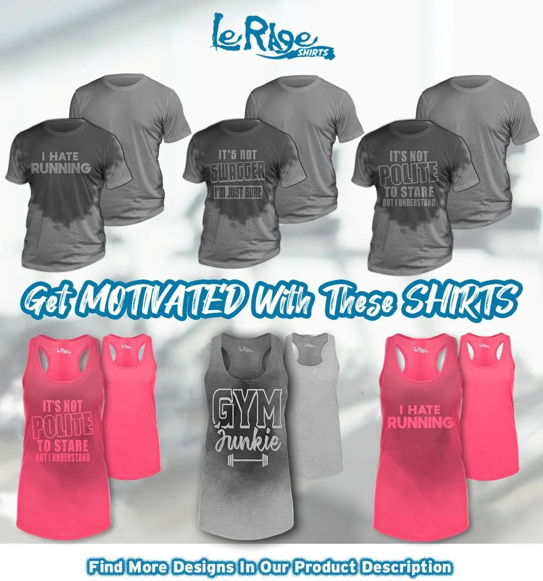 Men's Multipack Sweat Activated Funny T-Shirts with Hidden Motivational Message Plus Set of 3