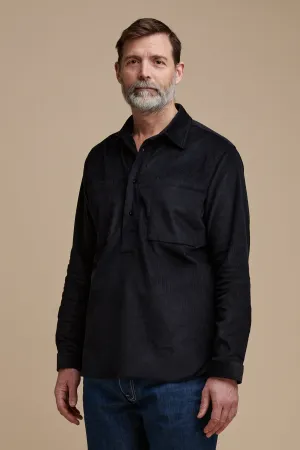 Men's Oli Half Placket Needle Cord Shirt - Navy