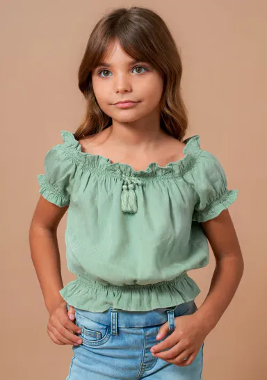 Off Shoulder Mint Top