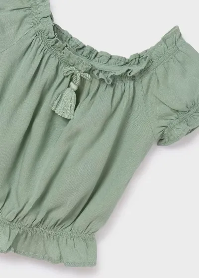 Off Shoulder Mint Top
