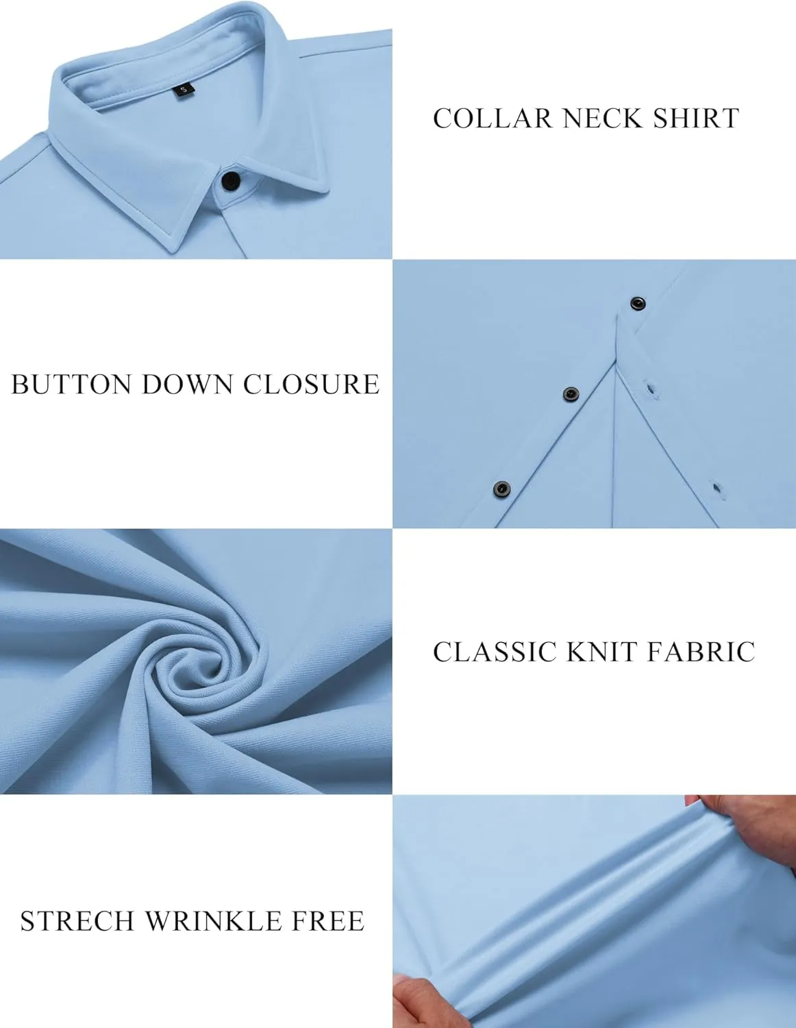 URRU Men's Muscle Dress Shirts Short Sleeve Stretch Casual Button Down Shirts Wrinkle Free Slim Fit Dress Shirt for Men