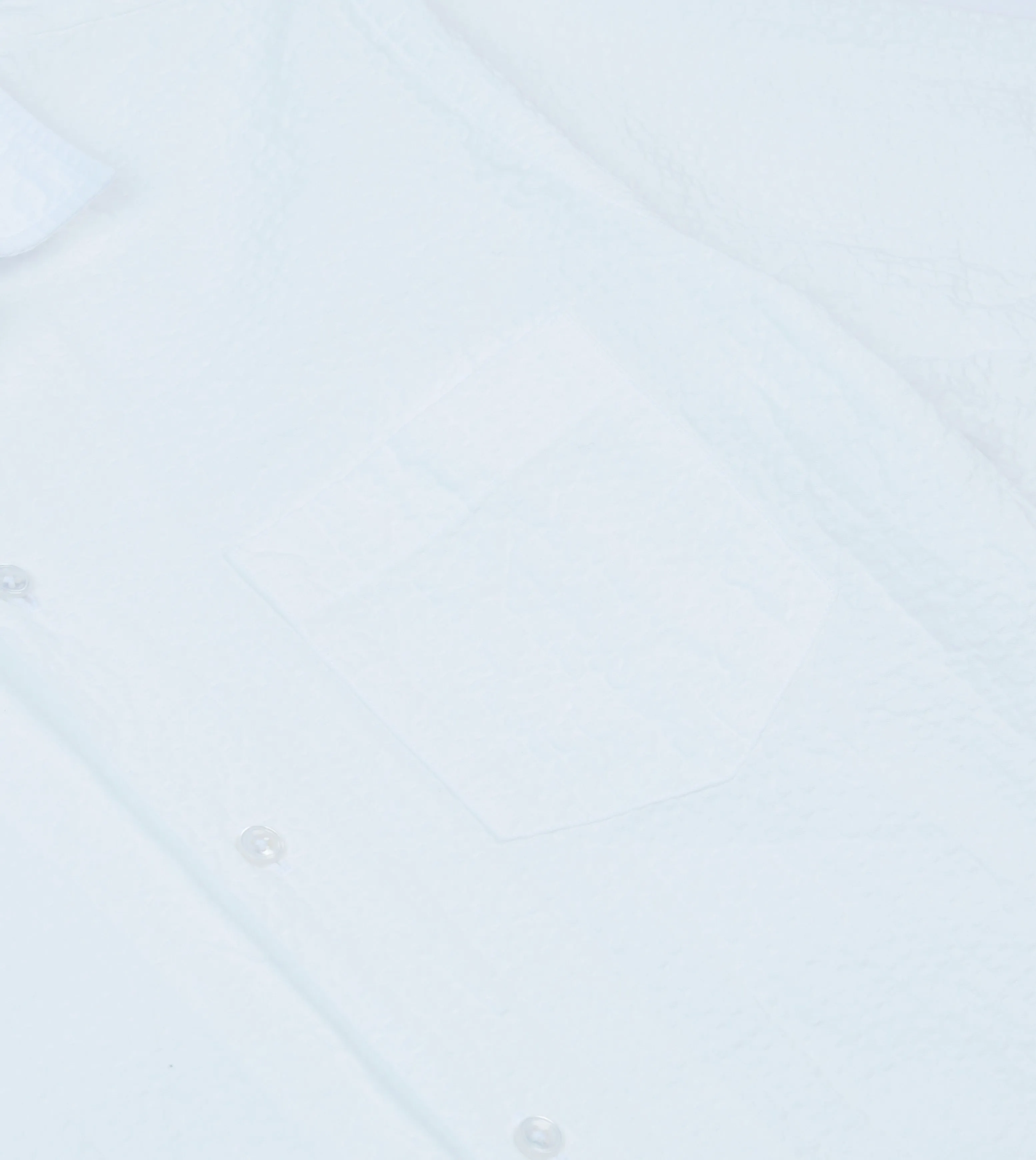 White Cotton-Linen Seersucker Camp Collar Short Sleeve Shirt