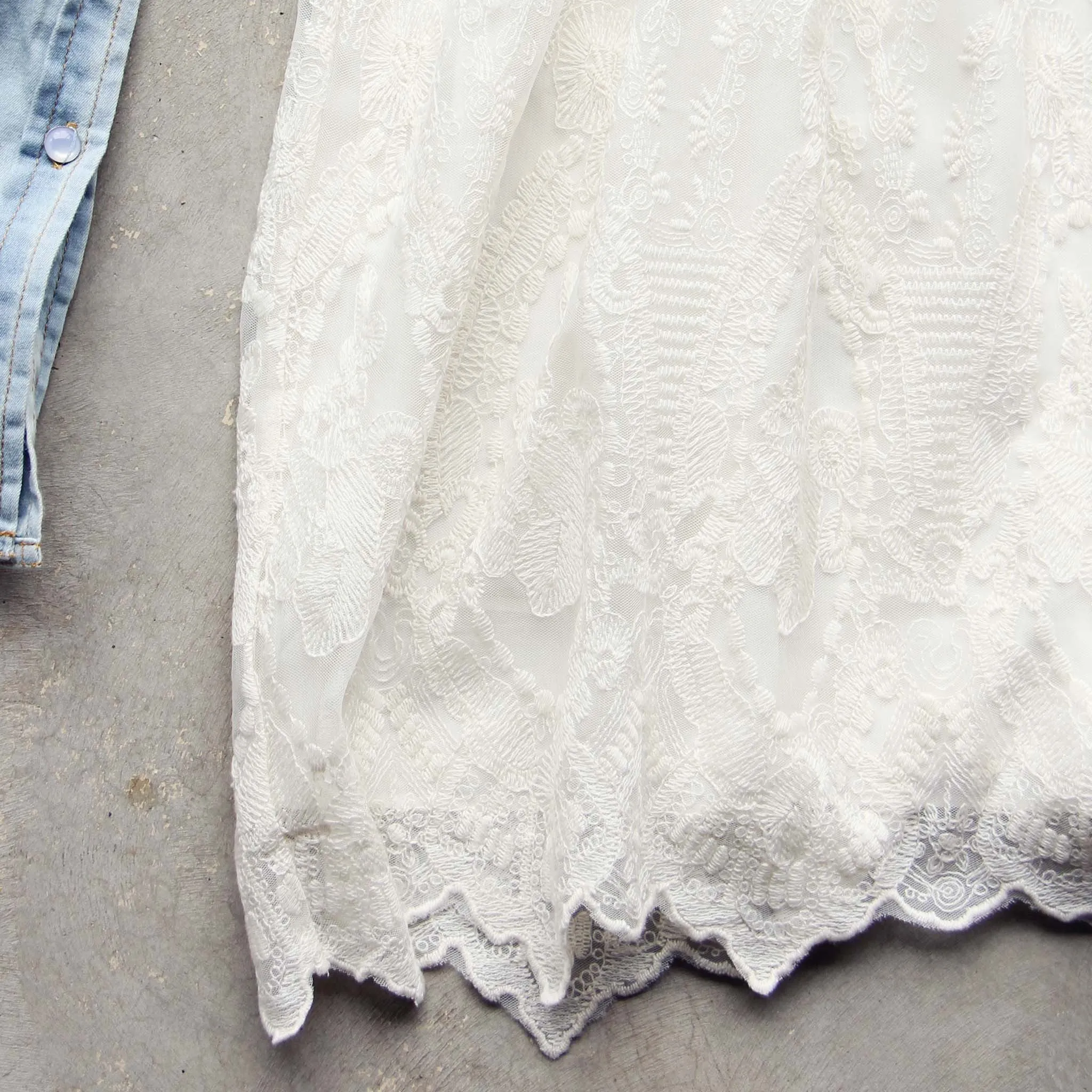 White Lilac Lace Dress