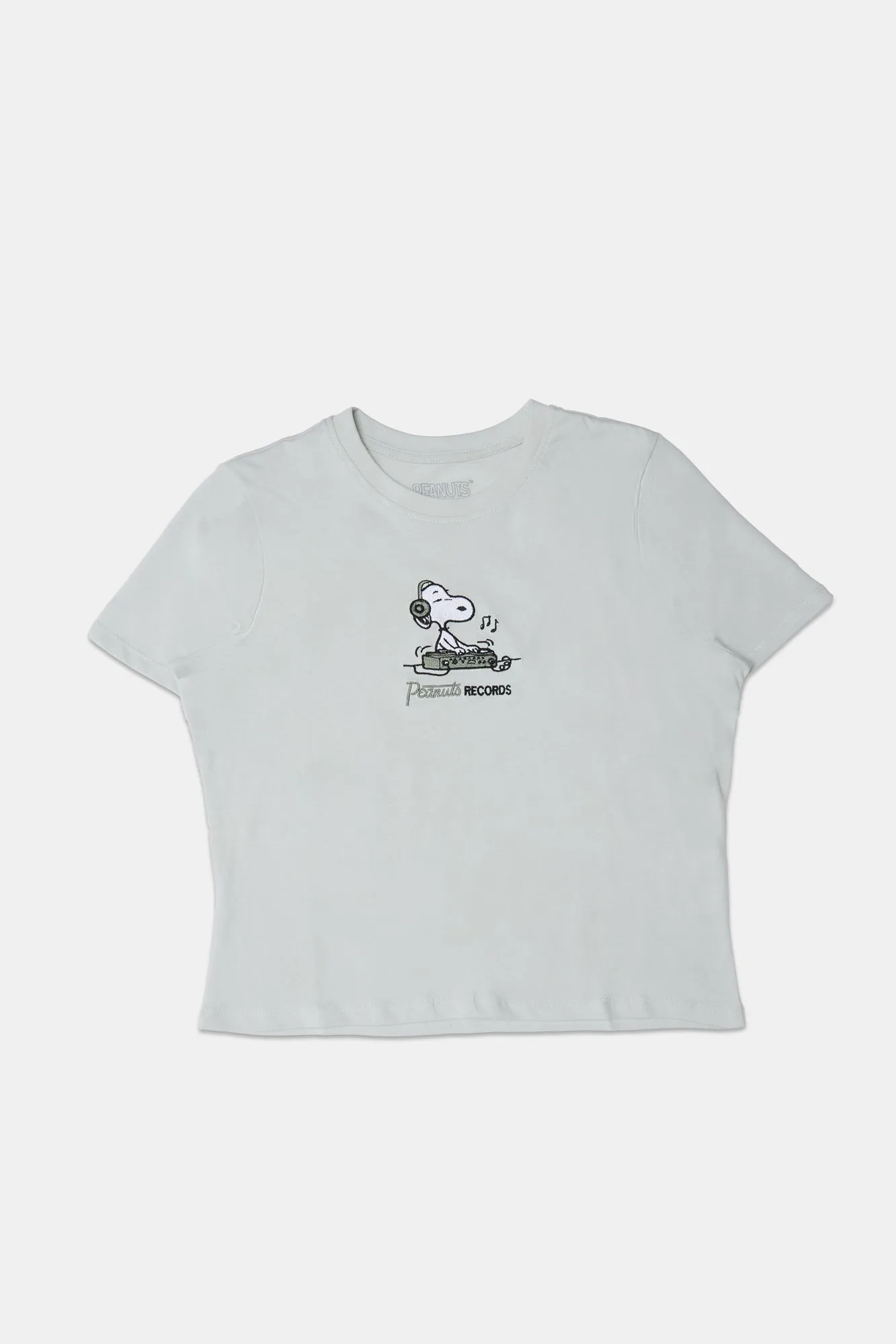 Womens Peanuts DJ Embroidered Tee