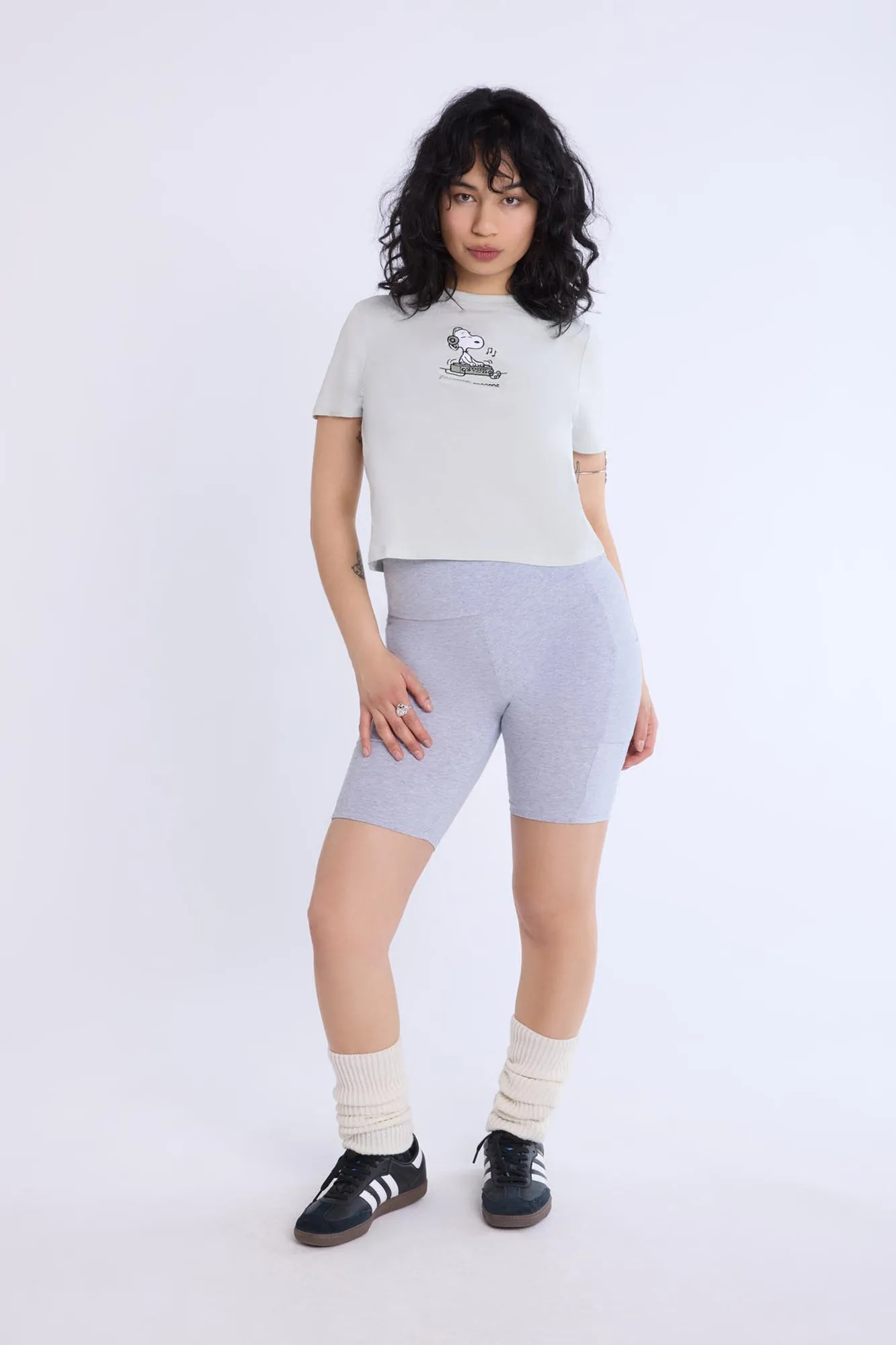Womens Peanuts DJ Embroidered Tee